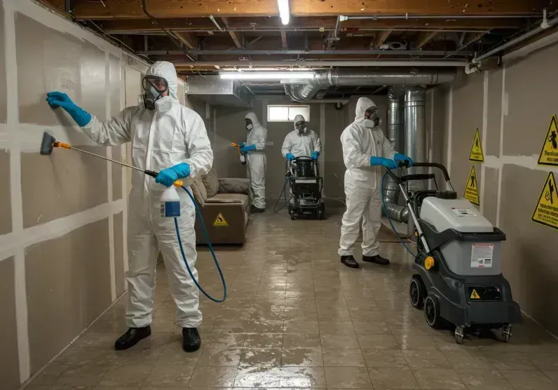 Basement Moisture Removal and Structural Drying process in Lyman, WY